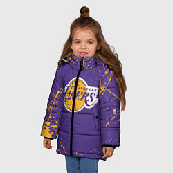 Куртка зимняя для девочки LA LAKERS, цвет: 3D-светло-серый — фото 2