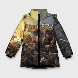 Куртка зимняя для девочки Heroes of Might and Magic, цвет: 3D-черный