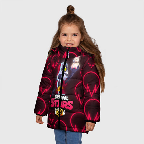 Зимняя куртка для девочки Brawl Stars Red Wizard Barley / 3D-Черный – фото 3