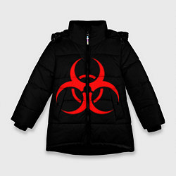 Куртка зимняя для девочки Plague inc, цвет: 3D-черный