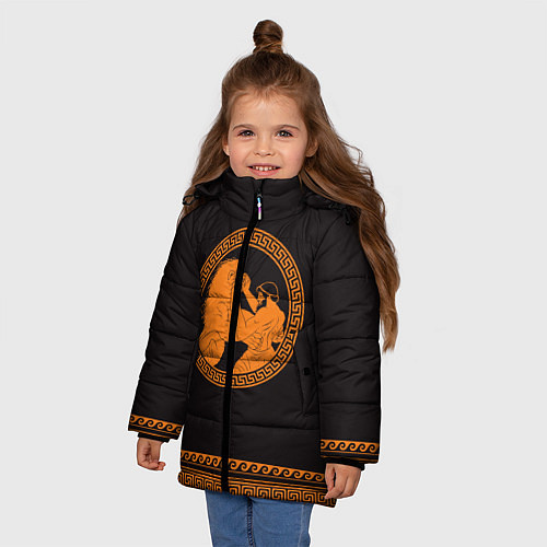 Зимняя куртка для девочки Греко-римская борьба / 3D-Черный – фото 3