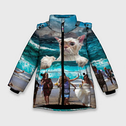 Куртка зимняя для девочки Морской Кошак, цвет: 3D-черный