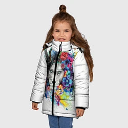 Куртка зимняя для девочки Лев, цвет: 3D-светло-серый — фото 2