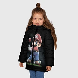 Куртка зимняя для девочки Марио, цвет: 3D-черный — фото 2