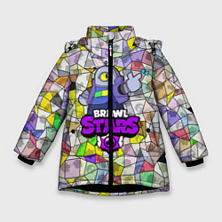 Куртка зимняя для девочки BRAWL STARS:RICOCHET, цвет: 3D-черный