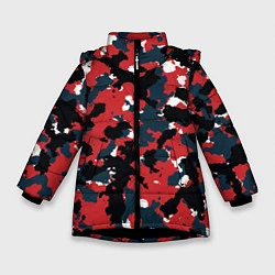 Куртка зимняя для девочки КАМУФЛЯЖ, цвет: 3D-черный