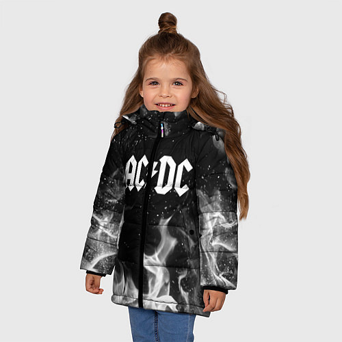 Зимняя куртка для девочки AC DC / 3D-Черный – фото 3