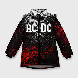Куртка зимняя для девочки AC DC, цвет: 3D-светло-серый