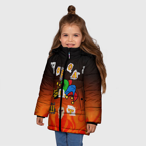 Зимняя куртка для девочки Король и Шут / 3D-Светло-серый – фото 3