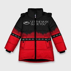 Куртка зимняя для девочки ASOT Let The Music Guide You, цвет: 3D-черный