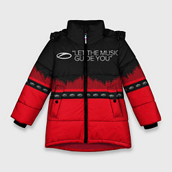 Куртка зимняя для девочки ASOT Let The Music Guide You, цвет: 3D-красный