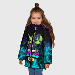 Куртка зимняя для девочки BRAWL STARS VIRUS 8-BIT, цвет: 3D-черный — фото 2