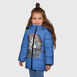 Куртка зимняя для девочки Единорог Rock, цвет: 3D-светло-серый — фото 2