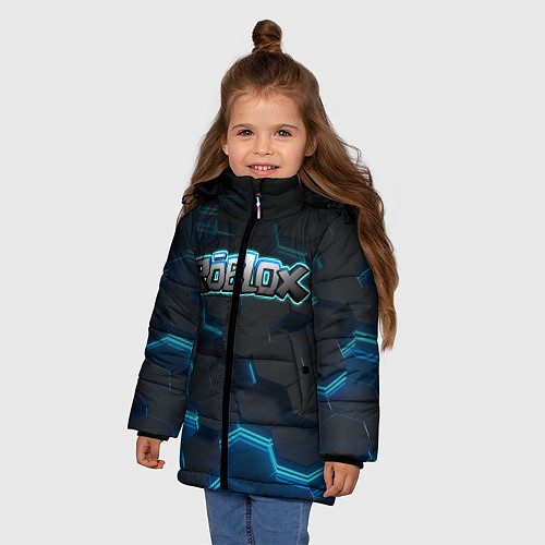 Зимняя куртка для девочки Roblox Neon Hex / 3D-Черный – фото 3