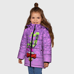 Куртка зимняя для девочки Brawl Stars virus 8 bit, цвет: 3D-черный — фото 2