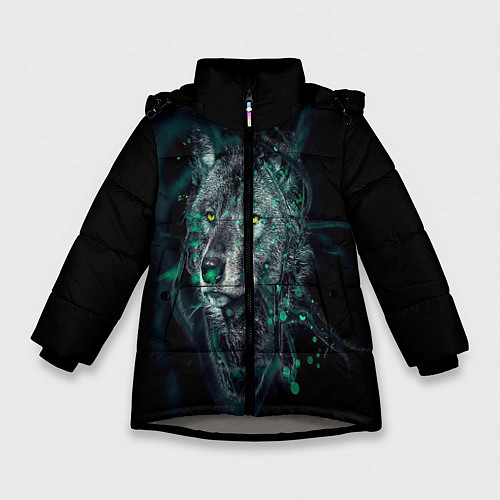 Зимняя куртка для девочки ВОЛК / 3D-Светло-серый – фото 1