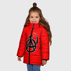Куртка зимняя для девочки Анархия, цвет: 3D-черный — фото 2