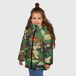 Куртка зимняя для девочки Камуфляж Войска связи, цвет: 3D-черный — фото 2