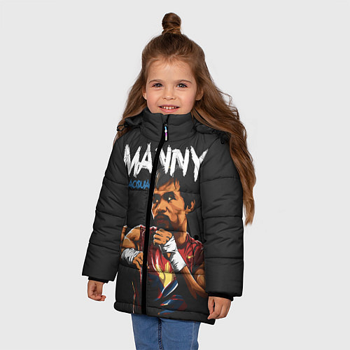Зимняя куртка для девочки Manny / 3D-Черный – фото 3