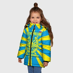Куртка зимняя для девочки Военно - воздушные силы, цвет: 3D-черный — фото 2