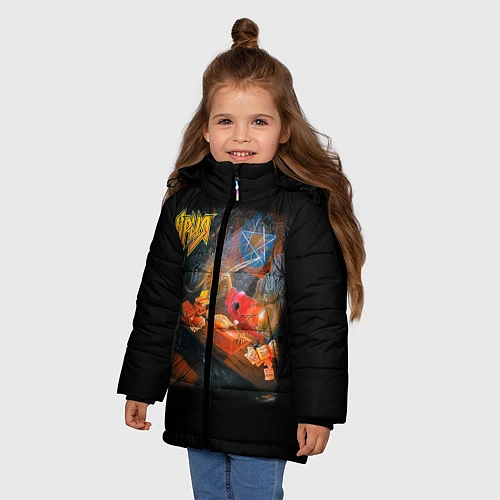 Зимняя куртка для девочки Ария / 3D-Черный – фото 3
