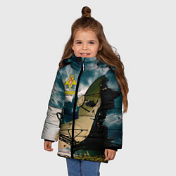 Куртка зимняя для девочки Войска связи, цвет: 3D-черный — фото 2