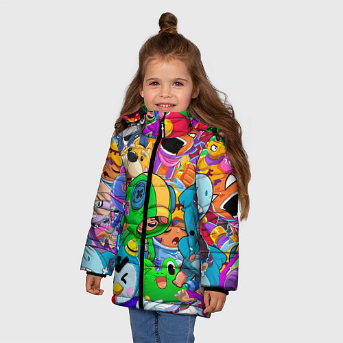 Зимняя куртка для девочки BRAWL STARS / 3D-Черный – фото 3