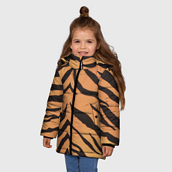 Куртка зимняя для девочки Тигриный камуфляж, цвет: 3D-черный — фото 2