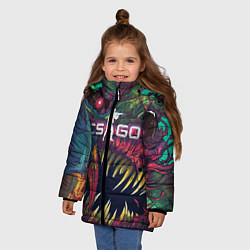 Куртка зимняя для девочки CS GO Hyper Beast, цвет: 3D-черный — фото 2