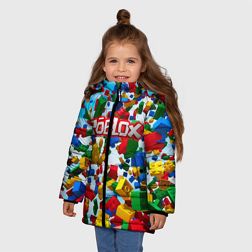 Зимняя куртка для девочки Roblox Cubes / 3D-Черный – фото 3