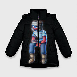 Куртка зимняя для девочки CountryHumans - Россия, цвет: 3D-черный
