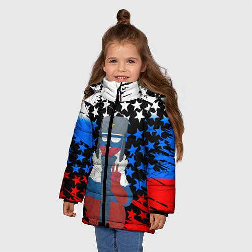 Зимняя куртка для девочки CountryHumans / 3D-Черный – фото 3