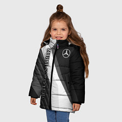 Куртка зимняя для девочки Mercedes-Benz, цвет: 3D-светло-серый — фото 2