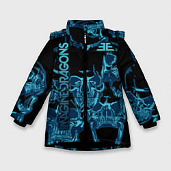 Куртка зимняя для девочки Imagine Dragons, цвет: 3D-черный