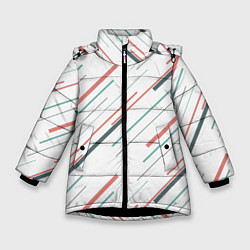 Куртка зимняя для девочки Геометрический стиль, цвет: 3D-черный
