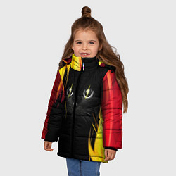 Куртка зимняя для девочки Грозовой кошак, цвет: 3D-светло-серый — фото 2