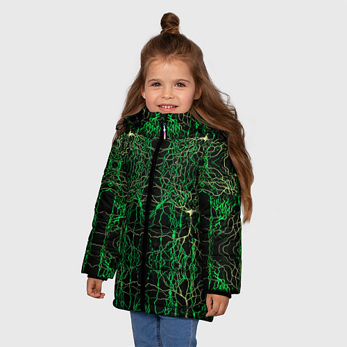 Зимняя куртка для девочки Древо / 3D-Черный – фото 3