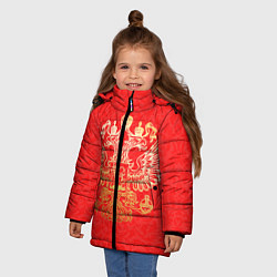 Куртка зимняя для девочки Герб, цвет: 3D-черный — фото 2