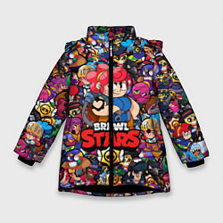 Куртка зимняя для девочки BRAWL STARS: PAM, цвет: 3D-черный