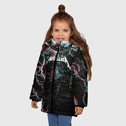 Куртка зимняя для девочки METALLICA GLITCH STORM, цвет: 3D-красный — фото 2