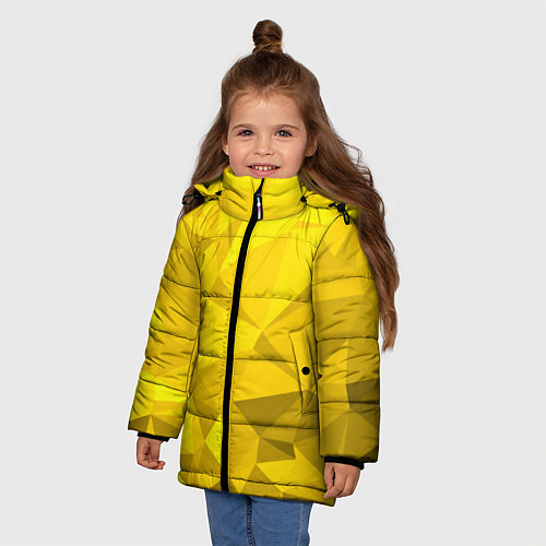Зимняя куртка для девочки YELLOW ABSTRACT / 3D-Черный – фото 3
