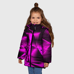 Куртка зимняя для девочки НЕОНОВАЯ ТЕКСТУРА, цвет: 3D-светло-серый — фото 2