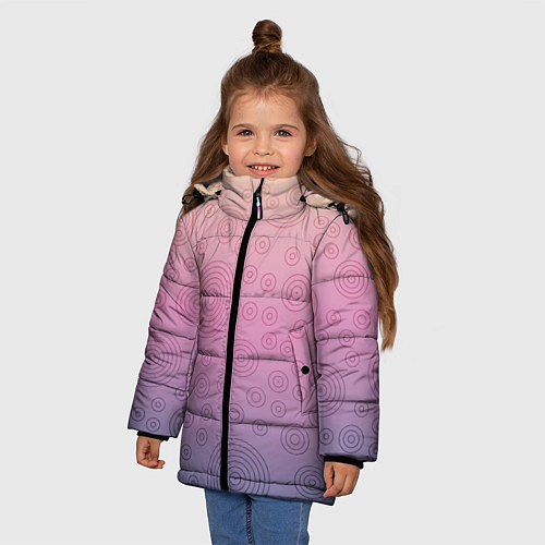 Зимняя куртка для девочки Абстрактный узор / 3D-Черный – фото 3