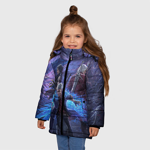 Зимняя куртка для девочки DEVIL MAY CRY / 3D-Черный – фото 3