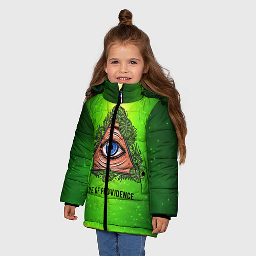 Зимняя куртка для девочки Всевидящее око / 3D-Черный – фото 3