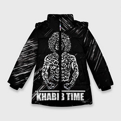 Куртка зимняя для девочки KHABIB, цвет: 3D-черный