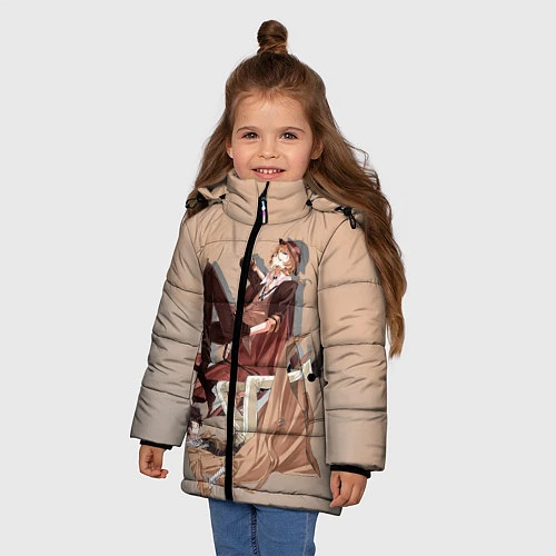 Зимняя куртка для девочки Дазай и Чуя / 3D-Черный – фото 3