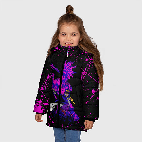Зимняя куртка для девочки JOJOS BIZARRE ADVENTURE / 3D-Черный – фото 3
