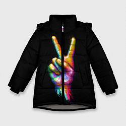 Куртка зимняя для девочки V, цвет: 3D-светло-серый