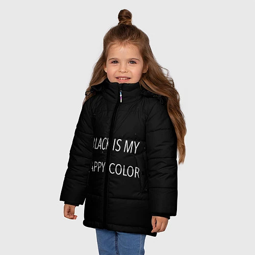 Зимняя куртка для девочки Black / 3D-Черный – фото 3